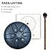 Buddha Stones Mini Steel Tongue Drum 3 Inch 6 Notes Steel Drum Instrument, Ethereal Drum for Kids Adults, Handpan Drum for Meditation Sound Healing