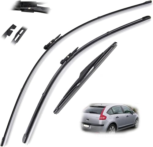 Escobillas de limpiaparabrisas para Citroen C4 Hatchback 5 Puertas Ventana Trasera Delantera 2004 2005 2006 2007 2008 2009 2010