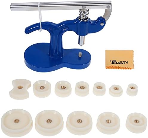 Zacro Watch Press Set, Watch Back Case Closer, Watchmaker Watch Repair Tool Kit with 12pcs Fitting Dies from 18mm to 50mm and 1 Pcs Wipe Cloth