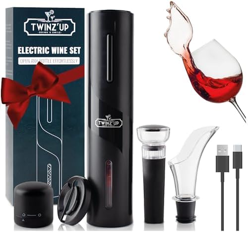 Cavatappi Elettrico per Vino, Set di Apribottiglie Elettrico 5 In 1 con