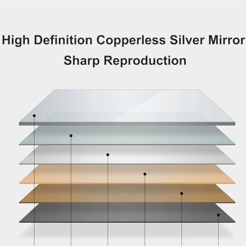 Miroir de toilette HD sans éclairage avec cadre robuste 90cm - 4