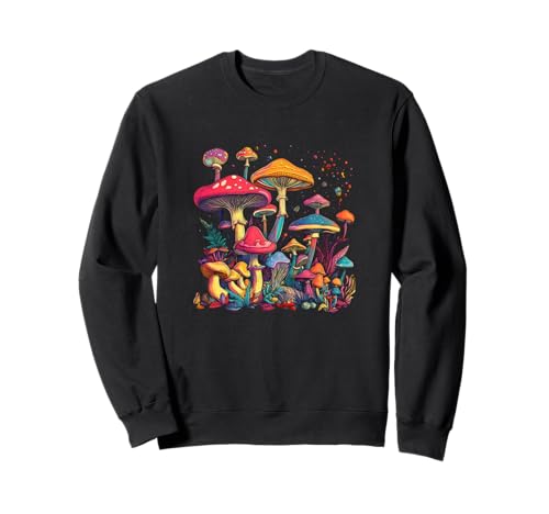 Colorido País de las Maravillas de Setas Psicodé Sudadera