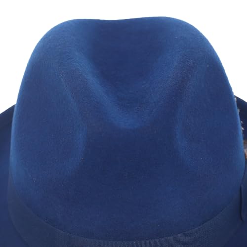 Image of FORBUSITE Wool Felt Wide Brim Fedora Hats for Women Men