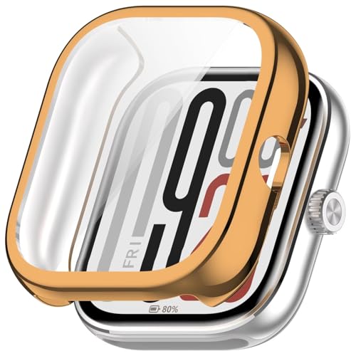 RanTuo Hülle Kompatibel mit Xiaomi Redmi Watch 5, Weiches TPU, Rundum-Schutz, Anti-Fall, Staubdicht, Uhrenschutzhülle Kompatibel mit Xiaomi Redmi Watch 5.(Galvanisiertes Roségold)