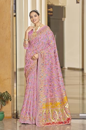 Glory Sarees pink kashmiri silk saree – image 2