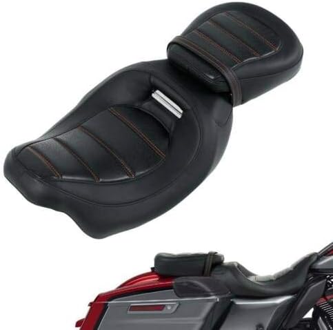 Asiento de conductor y pasajero de perfil bajo, asiento de 2 asientos para Harley Touring Road King Road Glide Street Glide Electra Glide Ultra
