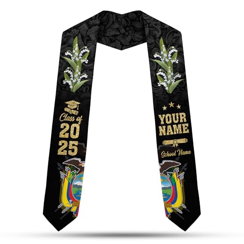 MonkeyVan Ecuadorians Graduation Sash Custom Ecuadorians American Flag Graduation Sash 2025 Ecuador Graduation Stole Ec5