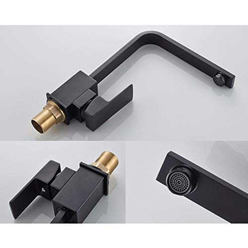 Robinet de cuisine noir mat avec mitigeur rotatif eau chaude et froide - 4