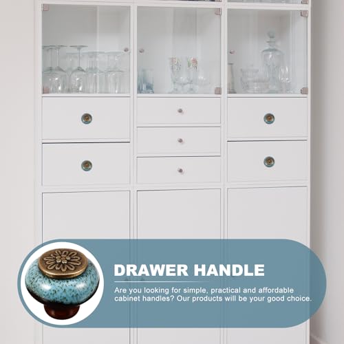 EXCEART Retro Single Hole Cabinet Handles 4 Pcs Round Drawer Knobs for Furniture Door Accessory Kitchen Cabinet Door Pulls Vintage Wardrobe Handle 1.25 X 1.25 X 1.14 in by EXCEART - Used condition - Image 7