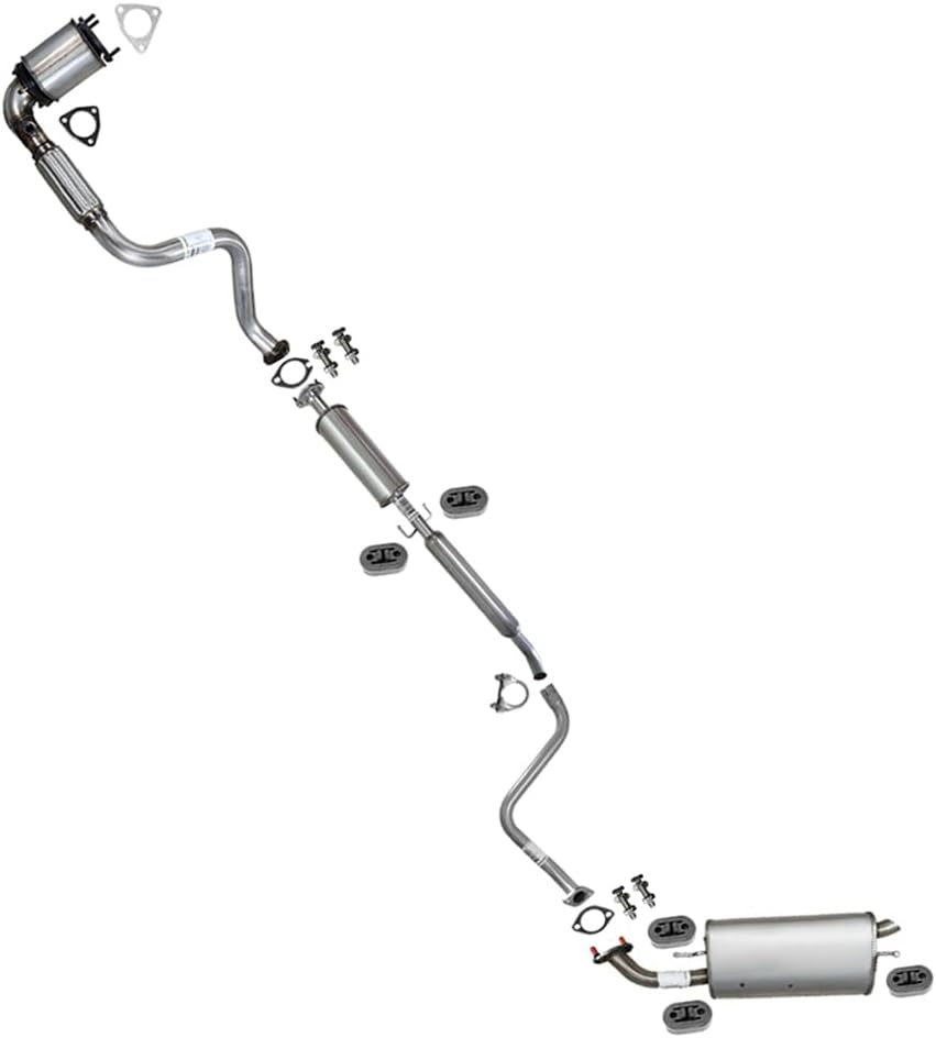 Exhaust Rear Muffler Compatible for 2004-2008 Chevy Aveo 1.6L | Stainless Steel | Northeastern Exhaust | Free Gasket, Hangers & Bolts & Nuts Included | Automotive Replacement Part