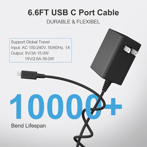 image for YURCIPWE 39W Charger,Compatible with Nintendo Switch with 6.6FT USB C 
