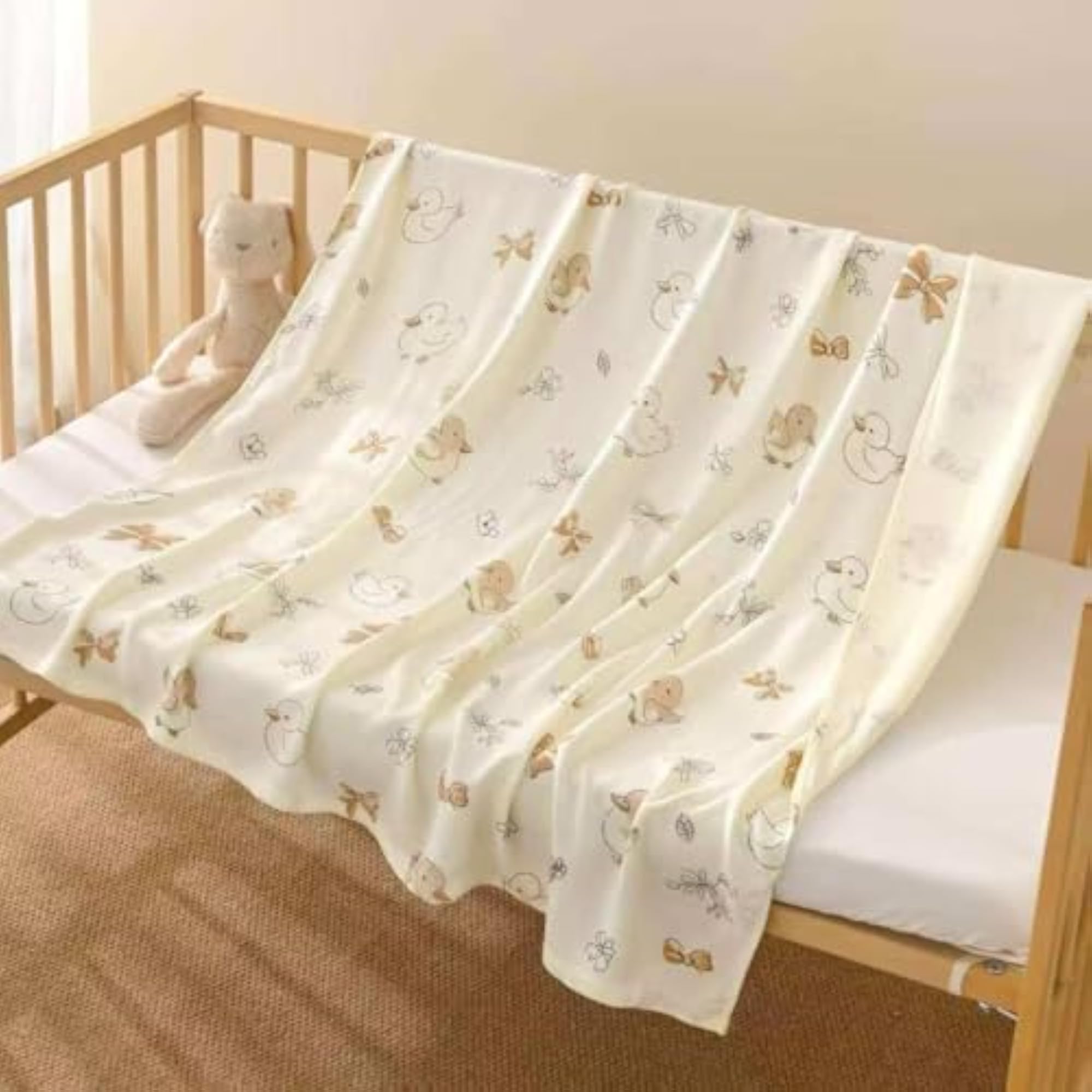 100% Bamboo Cotton Baby Blanket, Super Soft & Breathable
