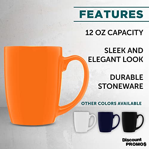 Set de 10 Mugs Curvos de Cerámica de 12 Onzas Naranja miniatura 2