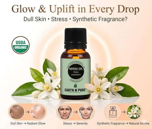 Image of Earth N Pure Neroli Essential Oil 100% Pure & Natural for Skin Care & Aromatherapy - Neroli Oil for Face, Perfume, Diffuser, Massage, Candle & Soap Making - Premium Floral Fragrance Oil- 250ml