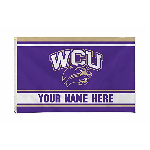 Rico Industries NCAA Western Carolina Catamounts Personalized - Custom 3' x 5' Banner Flag - Made in The USA - Indoor or Outdoor Décor