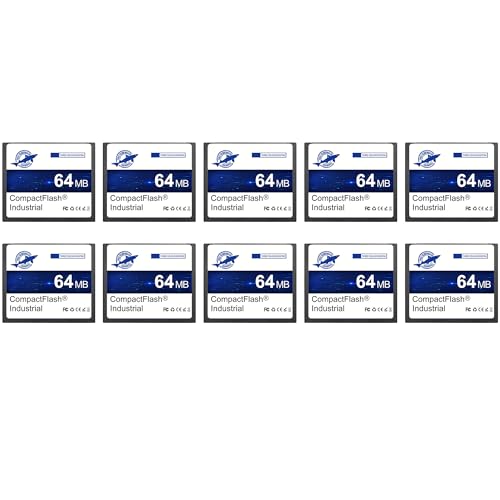 Image of Dogfish Compact Flash Memory Card 64MB 10PACK Industrial CF Type I Card FAT16 for Industrial Equipment and Vintage Digital Cameras