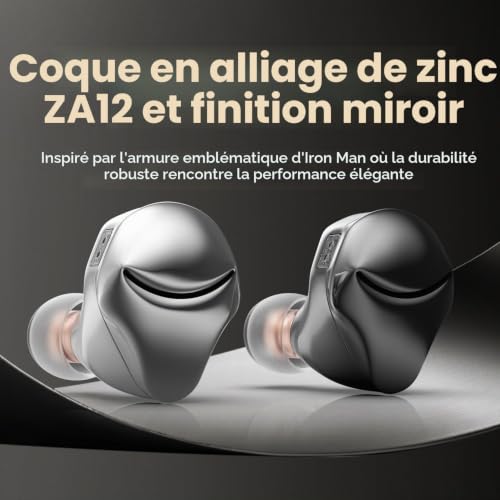 Hidizs MK10 ArcSonics IEM Ecouteur Filaire Haute Fidélité, Diaphragme Carbure de Silicium 10mm Dynamique Driver, 6 Modes Sonores, Zinc Allié, Câble OFC, 4.4 mm – vue 3