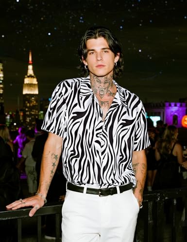 Men's Animal Print Novelty Button Down Hawaiian Shirt, S-4XL3