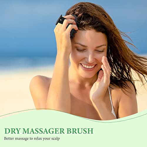 2 Pack Silicone Scalp Massager Shampoo Brush, Hair Scrubber With Soft Silicone Bristles For All Hair Types, Dry & Wet Scalp Brush/Exfoliator Brush For Hair Growth & Scalp Care (Black, Mint Green) #TOP5