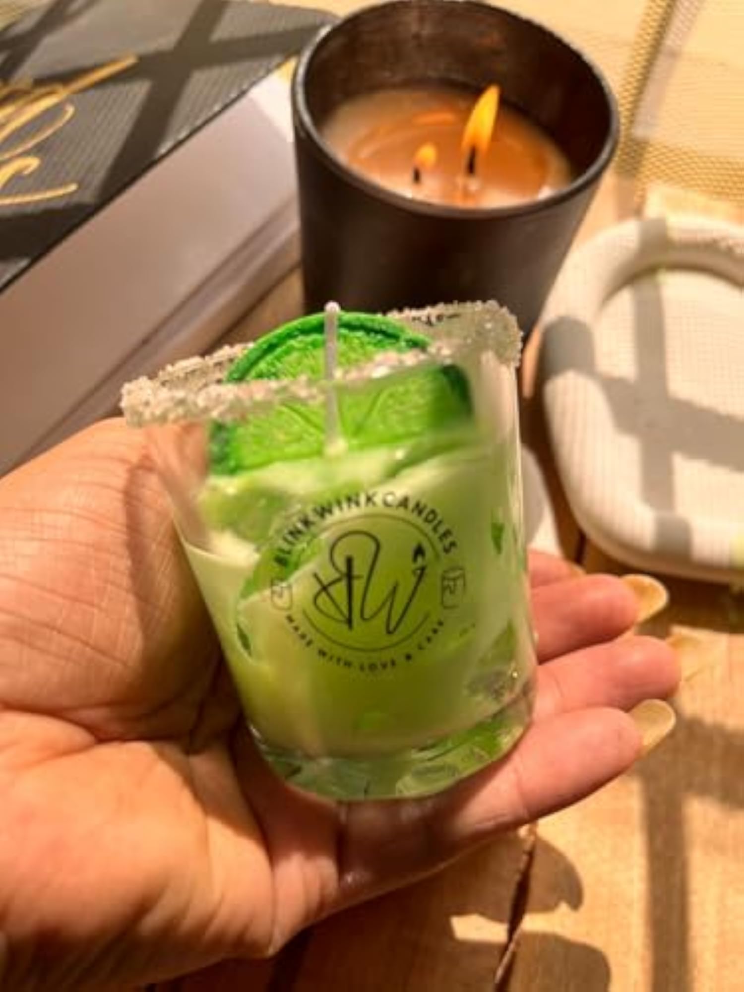 Quirky Mojito Shaped Candle, Lime Slice Topper