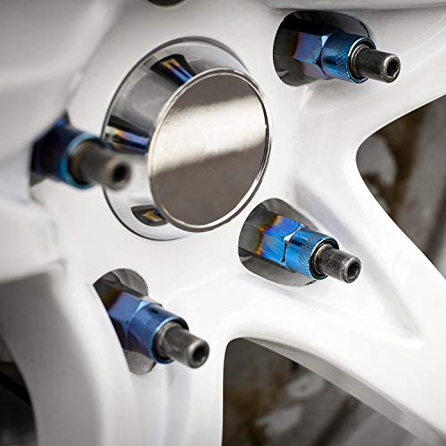 Image of Dorman 713-685T Ti-Blue Open End Knurled Wheel Nuts Compatible with Select Models, 20 Pack