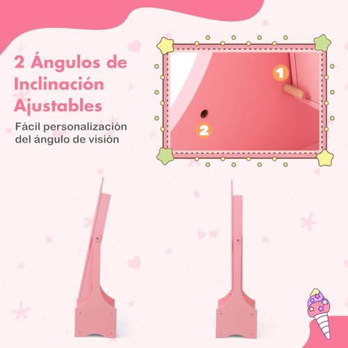 Espejo joyero de cuerpo entero rosa regalo de unicornio para niñas 5