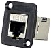 Switchcraft EHRJ45P6S RJ45 CAT6 Feedthru Jack, Shielded, Plastic Black Housing