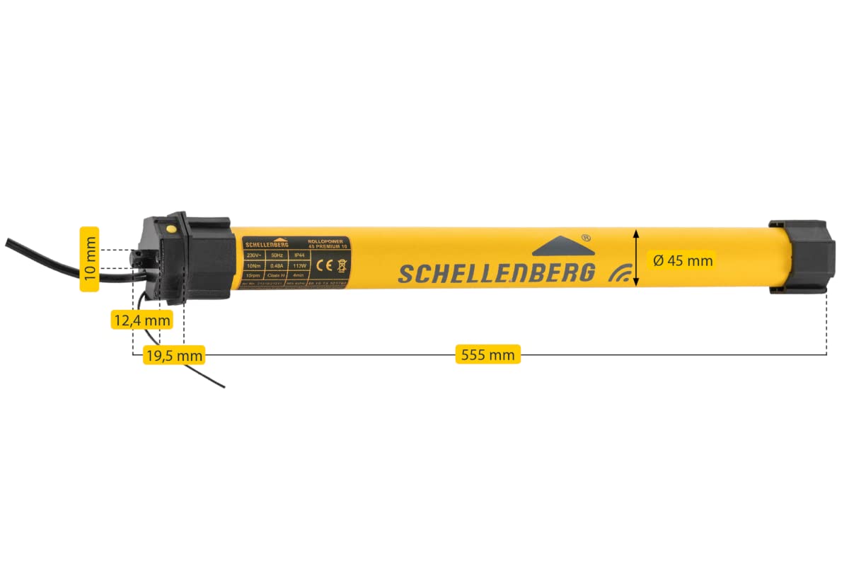 Schellenberg 21210 Moteur radio pour volets roulants Premium 10 Nm Maxi