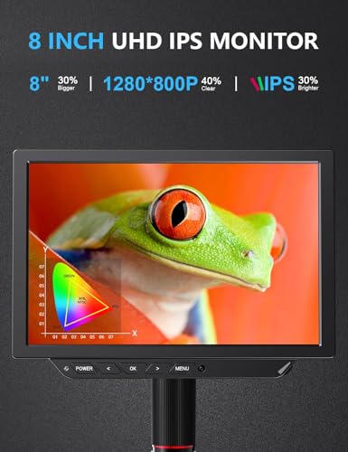 Image of 4K Digital Microscope - 2000X Magnification, 8 inch Coin Microscope with 52MP Camera Sensor, Microscope for Adults for Soldering, Full Coin Observation, 64GB TF Card & Coin Guidebook Included