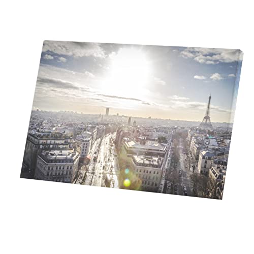 Toile Imprimée Vue Sur Les Toits De Paris Échappée Romantique 60x90