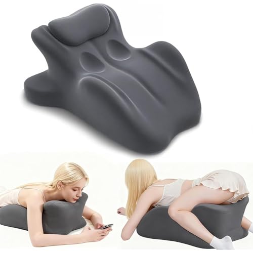 LifeKizuna Couples Pillow Sweet Spot Pillow 27Angle Perfect Position Intimacy Pillows for Couples Memory Foam Support Cushion for Waist Neck & Back (Gray)
