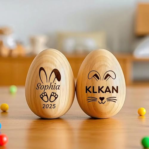 Personalized Easter Eggs Custom Wooden Easter Eggs First Easter Gifts For Baby Easter Decor For Kids Girls Boy 225125 inch