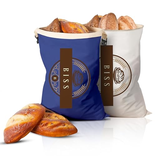 Bread Bags for Homemade Bread – 2-Pack XL Sourdough Bread Bags, Reusable, Freezer Safe, Perfect for Sourdough Storage, Gifting, and Bake Sales