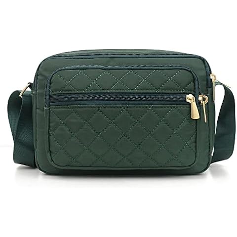 Simcat Shoulder Bags for Women, Nylon Handbags for Women Multi-compartments Messenger Bags Suit for Shopping Travelling Hiking (GREEN) Cover