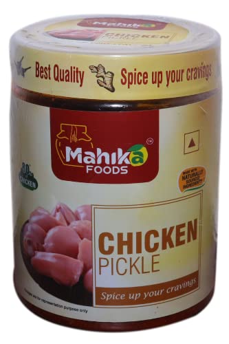 Image of MAHIKA FOODS Andhra Style Homemade Fresh Chicken Pickle 1 Kg, Murgh Achar Authentic Taste of Tradition, Spicy, with No Added Preservatives (Pack of 1)