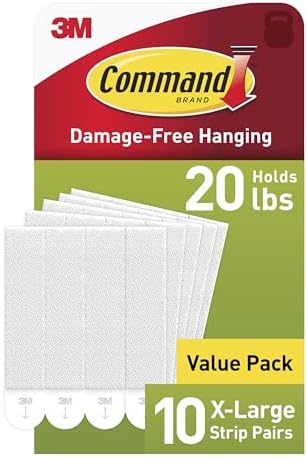 Command X-Large (20 lb) Picture Hanging Strips, 10 Pairs (20 Strips)