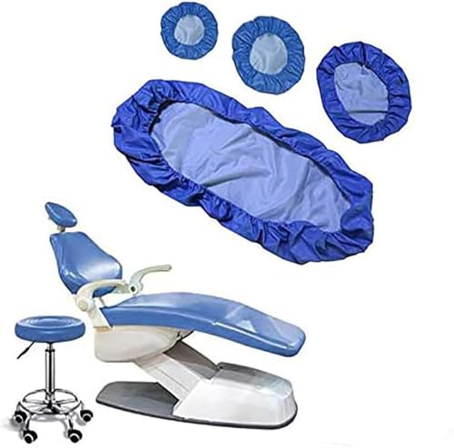 Set of 4 Dental Chair Covers, PU Waterproof Dental Chair Cover, Multipurpose High Elasticity Protective Cover for Dental Chair(Blue)