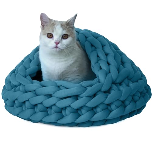 Beneluckyo Handwoven Cat Beds for Indoor Cats,...
