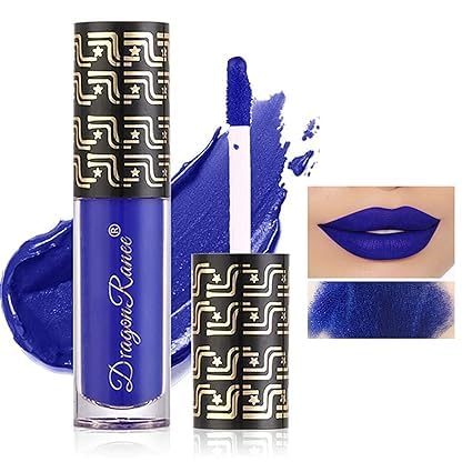 Matte Liquid Lipstick for Women, Long Lasting Waterproof Lip Gloss, Non-Fading Vampire Cosmetics Party Makeup Gift, Professional Lip Stain for Halloween Party Goth Makeup, Cosplay (Blue#12)