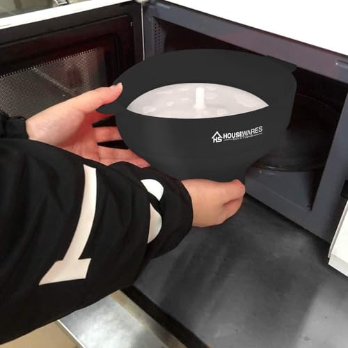 Image of Collapsible Silicone Microwave Hot Air Popcorn Popper Bowl With Lid and Handles (Black)
