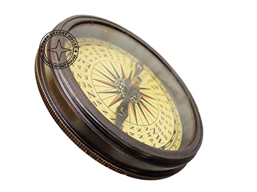 Brújula de Sol Antigüa de Latón de 3 Pulgadas miniatura 4
