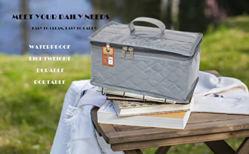 atorakushon Satin Makeup Jewellery Organizer Locker Box Set for Women and Girls for Necklaces Earring Ring Chains Case Cosmetic Travel Storage Bag with 7 Pouch (Grey)