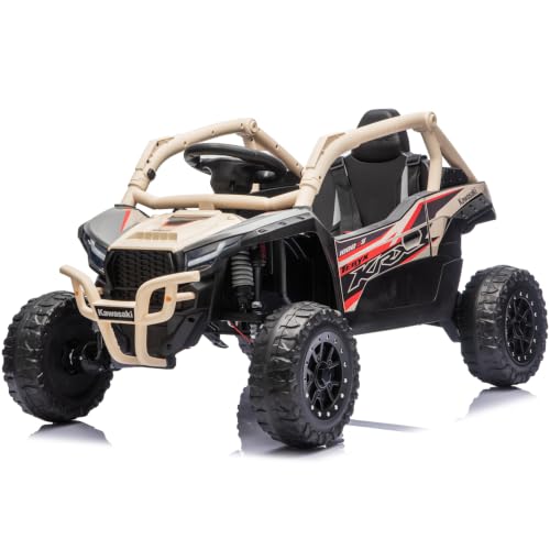Image of NEWQIDA Licensed Kawasaki 24V Ride on Toys for Kids 3-6 Ride on UTV, Khaki