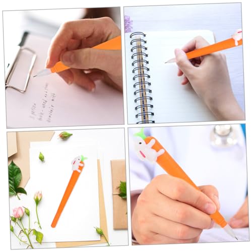 GRIRIW Gel Pens Rabbit Carrot Pen Funny Rabbit Gel Ink Silicone Gel Ink Carrot Easter s Cute Silica Gel Student Writing Fountain Pack of 10 - Image 3