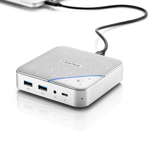 SideTrak Speakerphone Hub | Portable Audio Docking Station with 360° Sound Input and Smart Noise Cancellation | Conference Speaker and Microphone | Office Speaker and Speakerphone for Laptop