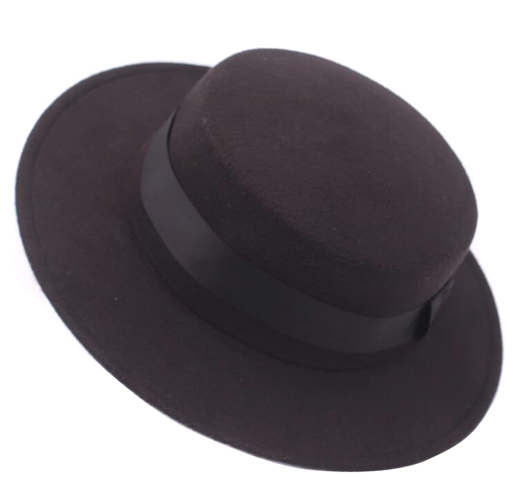 Moderno sombrero fedora, sombrero clásico y elegante tipo panamá de mezcla de algodón con ala plana, sombrero de jazz con cinta