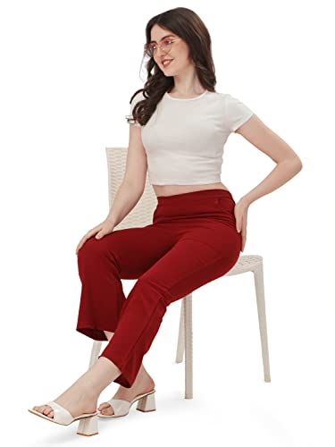 Image of Mehrang Women's Yoga Dress Pants Stretchy Work Slacks Business Casual Office Straight Leg /Boot-Cut Elastic Waist Regular Fit Trouser Pant