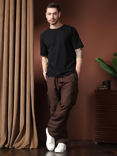 Image of KOTTY Men's Urban Style Relaxed Cargo Pants with Stylish Pockets and All-Day Comfort