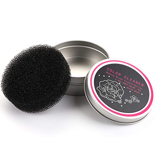 Hedume 6 Pack Color Removal Cleaner Sponge with 20 Pack Replacement Sponge, Dry Makeup Brush Quick Cleaner Sponge, Easily Clean Makeup Brushes Without Water or Chemical Solution for Travel