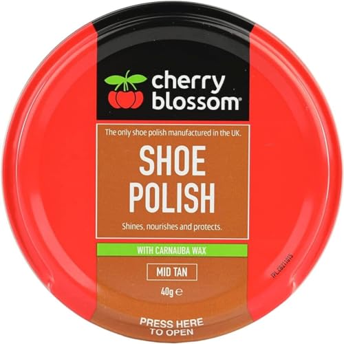 DTD QUALITY MATTERS Cherry Blossom Shoe Polish Shines Nourishes & Protects With Carnauba Wax Available In All Styles Preventing Footwear From Cracking Available In All Traditional Colours (MID TAN)